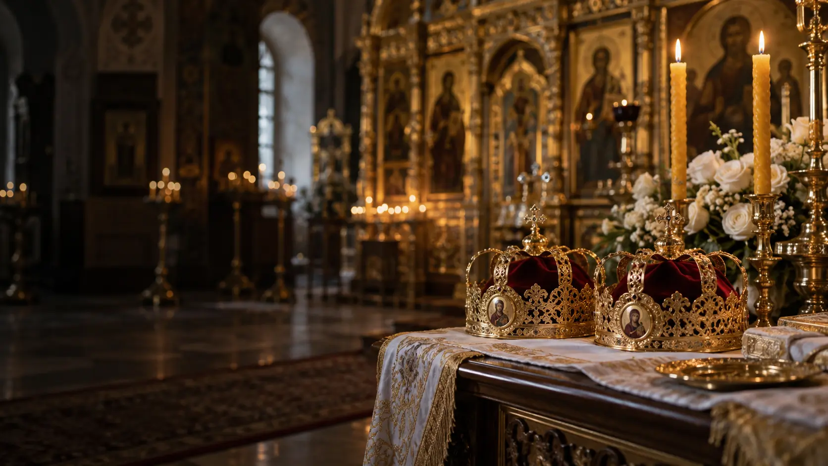 Православная церковь перед свадебной церемонией